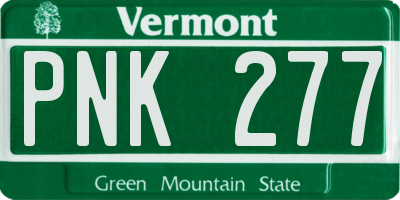 VT license plate PNK277