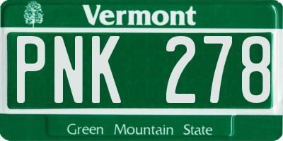 VT license plate PNK278