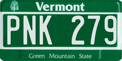 VT license plate PNK279