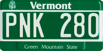 VT license plate PNK280