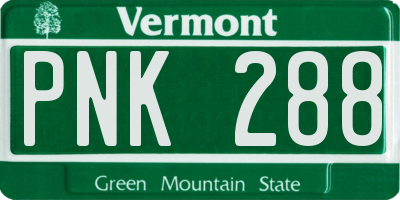 VT license plate PNK288