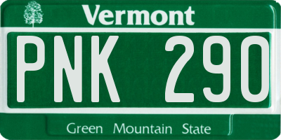 VT license plate PNK290