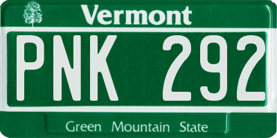 VT license plate PNK292