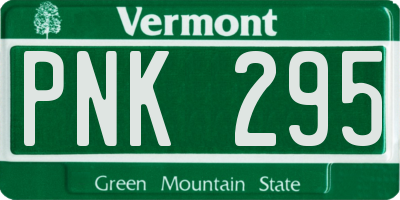 VT license plate PNK295