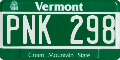 VT license plate PNK298