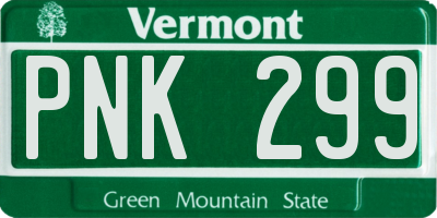 VT license plate PNK299