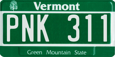 VT license plate PNK311