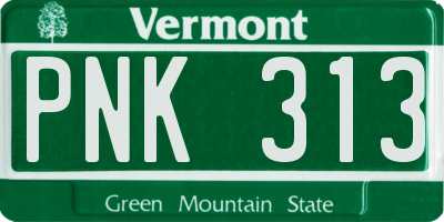VT license plate PNK313
