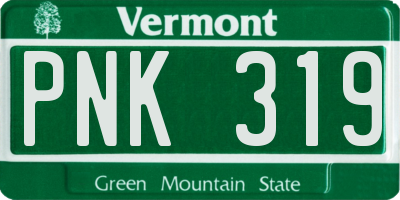 VT license plate PNK319