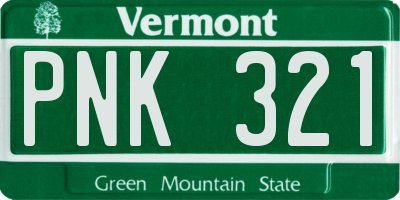 VT license plate PNK321