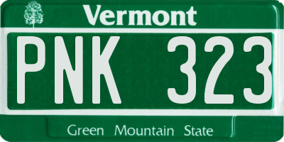 VT license plate PNK323