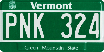 VT license plate PNK324