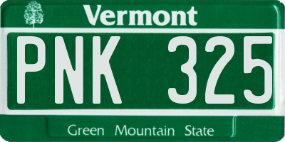VT license plate PNK325
