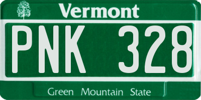 VT license plate PNK328