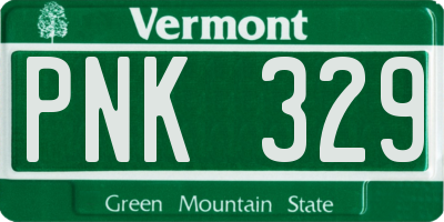 VT license plate PNK329