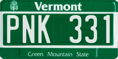 VT license plate PNK331
