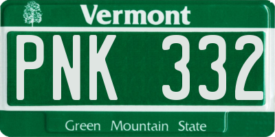VT license plate PNK332