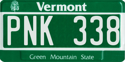 VT license plate PNK338