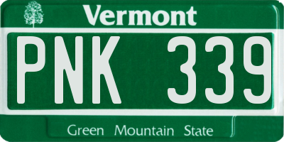 VT license plate PNK339