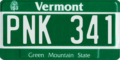 VT license plate PNK341