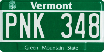 VT license plate PNK348