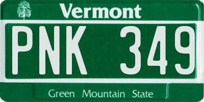 VT license plate PNK349