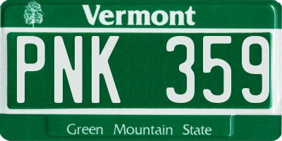 VT license plate PNK359