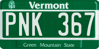 VT license plate PNK367