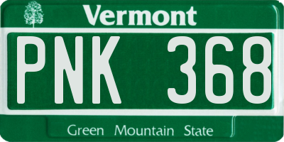 VT license plate PNK368