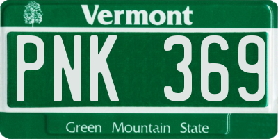VT license plate PNK369
