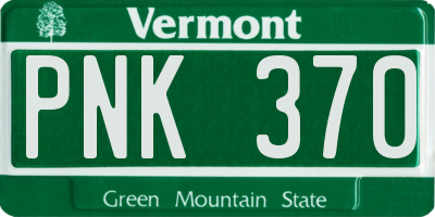 VT license plate PNK370