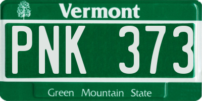 VT license plate PNK373