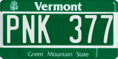 VT license plate PNK377