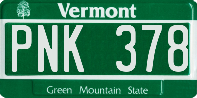 VT license plate PNK378