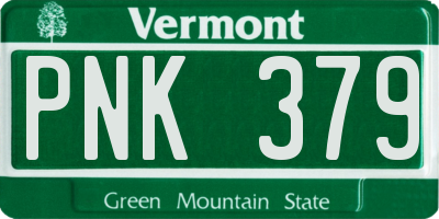 VT license plate PNK379