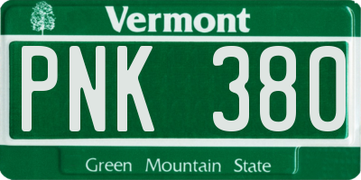 VT license plate PNK380