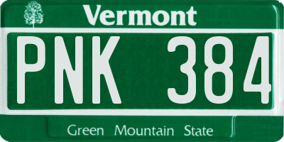 VT license plate PNK384