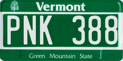 VT license plate PNK388