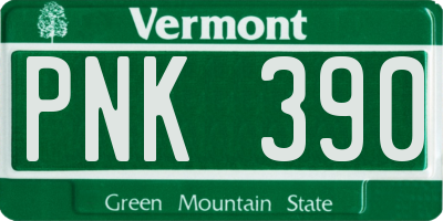 VT license plate PNK390