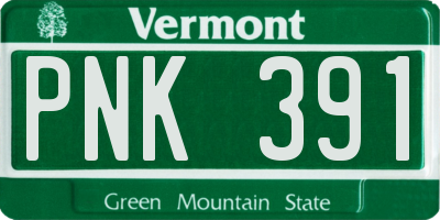 VT license plate PNK391