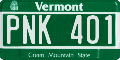VT license plate PNK401