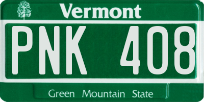 VT license plate PNK408