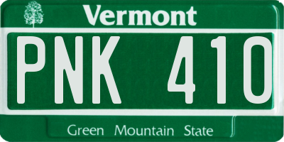 VT license plate PNK410