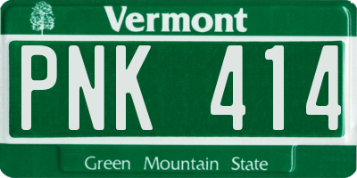 VT license plate PNK414