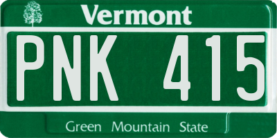 VT license plate PNK415