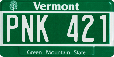 VT license plate PNK421