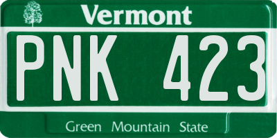 VT license plate PNK423