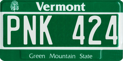 VT license plate PNK424