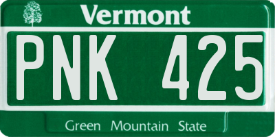 VT license plate PNK425