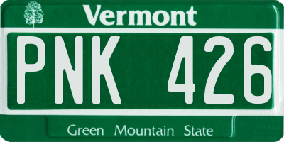 VT license plate PNK426